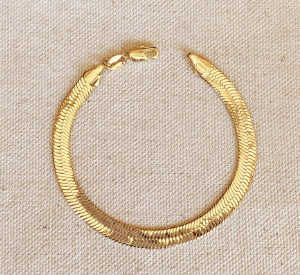 18k Gold Filled 4mm Herringbone Bracelet