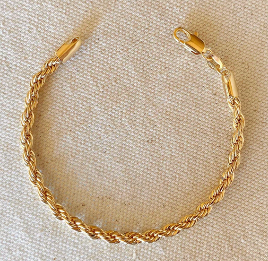 18k 4mm Gold Filled Rope Anklet