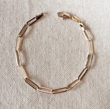 18k Gold Filled Classic Paperclip Bracelet