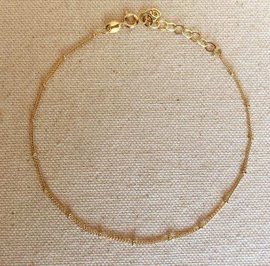 18k Gold Filled Pressed Detail Chain Anklet