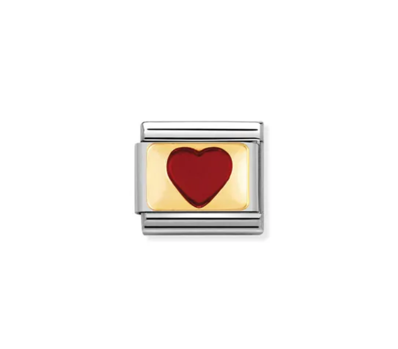 Composable Classic Link red Heart with Gold