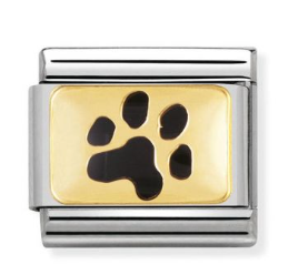 Nomination Paw Print Black Classic Enamel Italian Charm