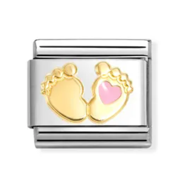 Composable Classic Link Baby Feet and Pink Heart