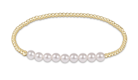 Classic gold beaded bliss 2.5mm bead bracelet- 5mm pearl