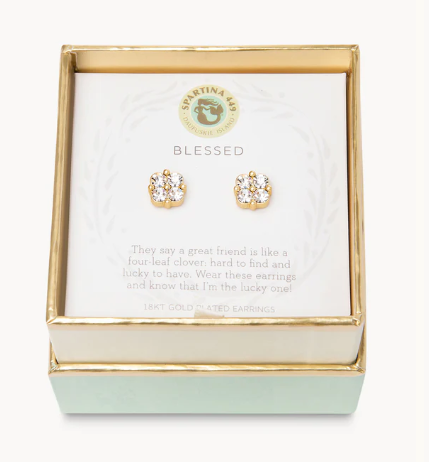 Sea La Vie Stud Earrings Blessed/Crystal Clover