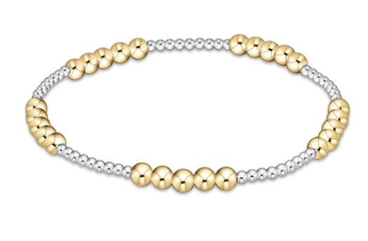 Classic Blissful 2mm Bead Bracelet- 4mm mixed metal