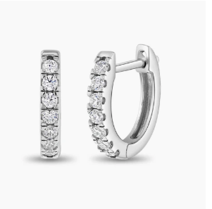 Small Multi Clear CZ Huggie Earrings