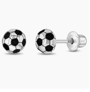 Enamel Soccer Ball Girl Earrings