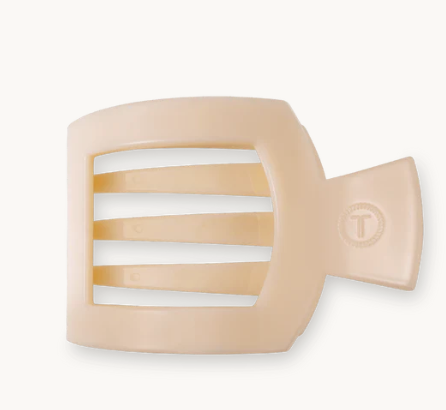 Almond Beige Large Flat Square Clip