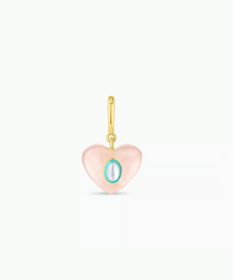 Rose Quartz Heart Parker Charm