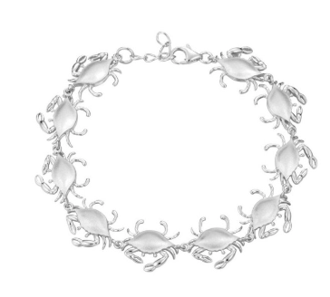 Sterling SIlver Blue Crab Bracelet