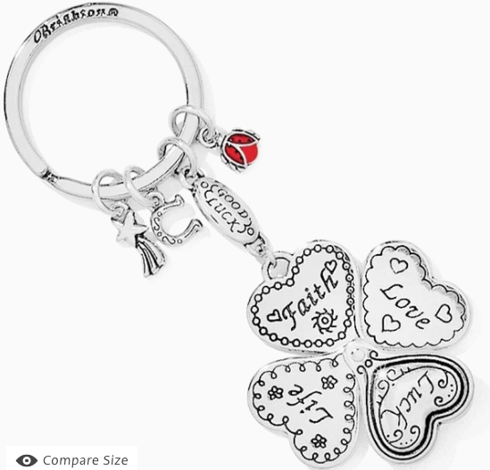 Lucky Clover Heart Key Fob