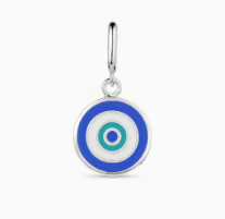 Turquoise Evil Eye Parker Charm- Silver