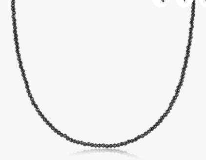 17" Choker Faceted Hematite 2mm Bead