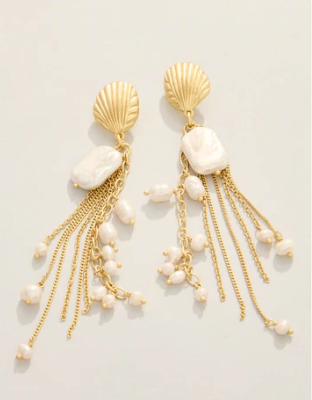 Pearl Party Shell Earrings Pearl