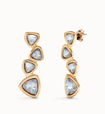 Drop earrings with multicolored crystals