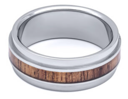 8mm Titanium Koa Ring
