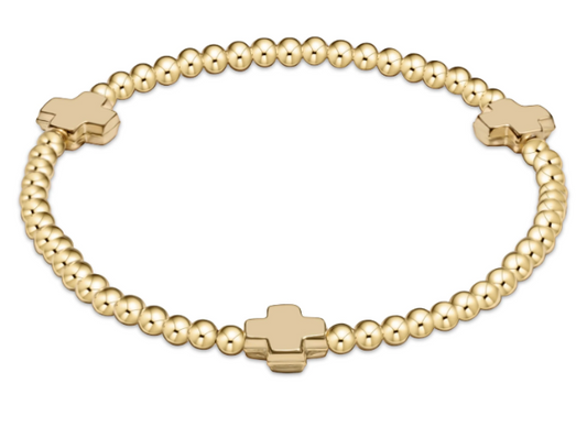 egirl signature cross 3mm gold bracelet - gold
