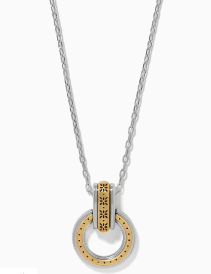 Mosaic Two Tone Link Ring Necklace