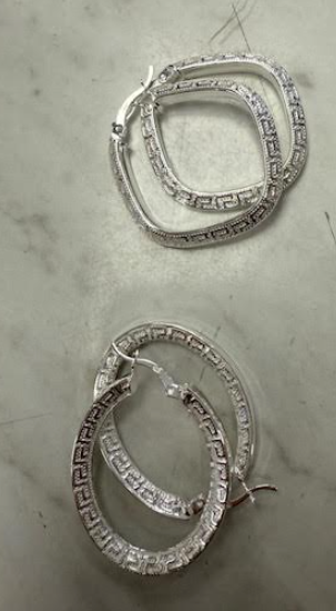 Sterling Silver Greek Key Earrings