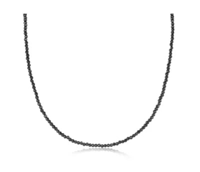 15" CHOKER FACETED HEMATITE 2MM BEAD