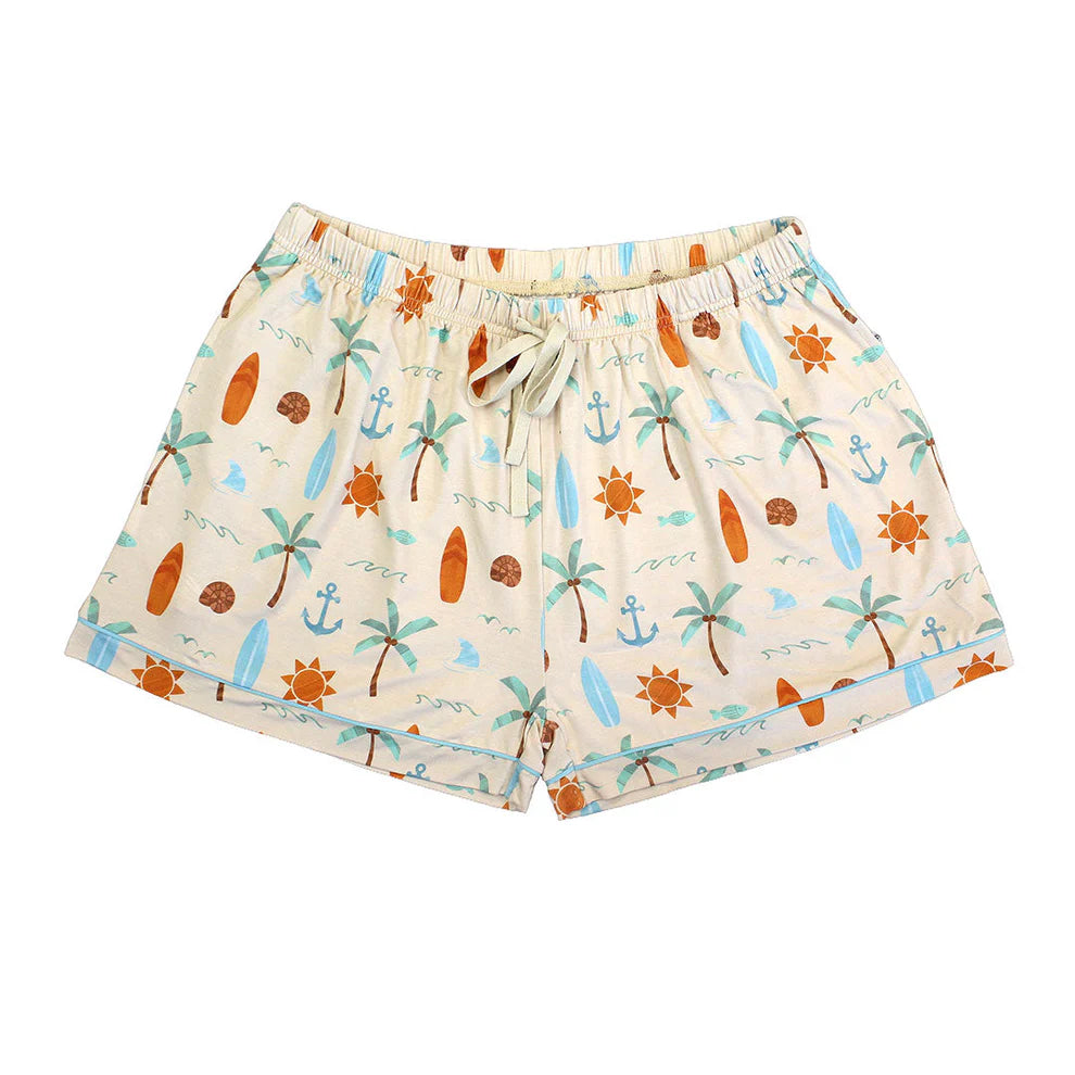 Chasing Waves Surfboard Womens Bamboo Pajama Shorts