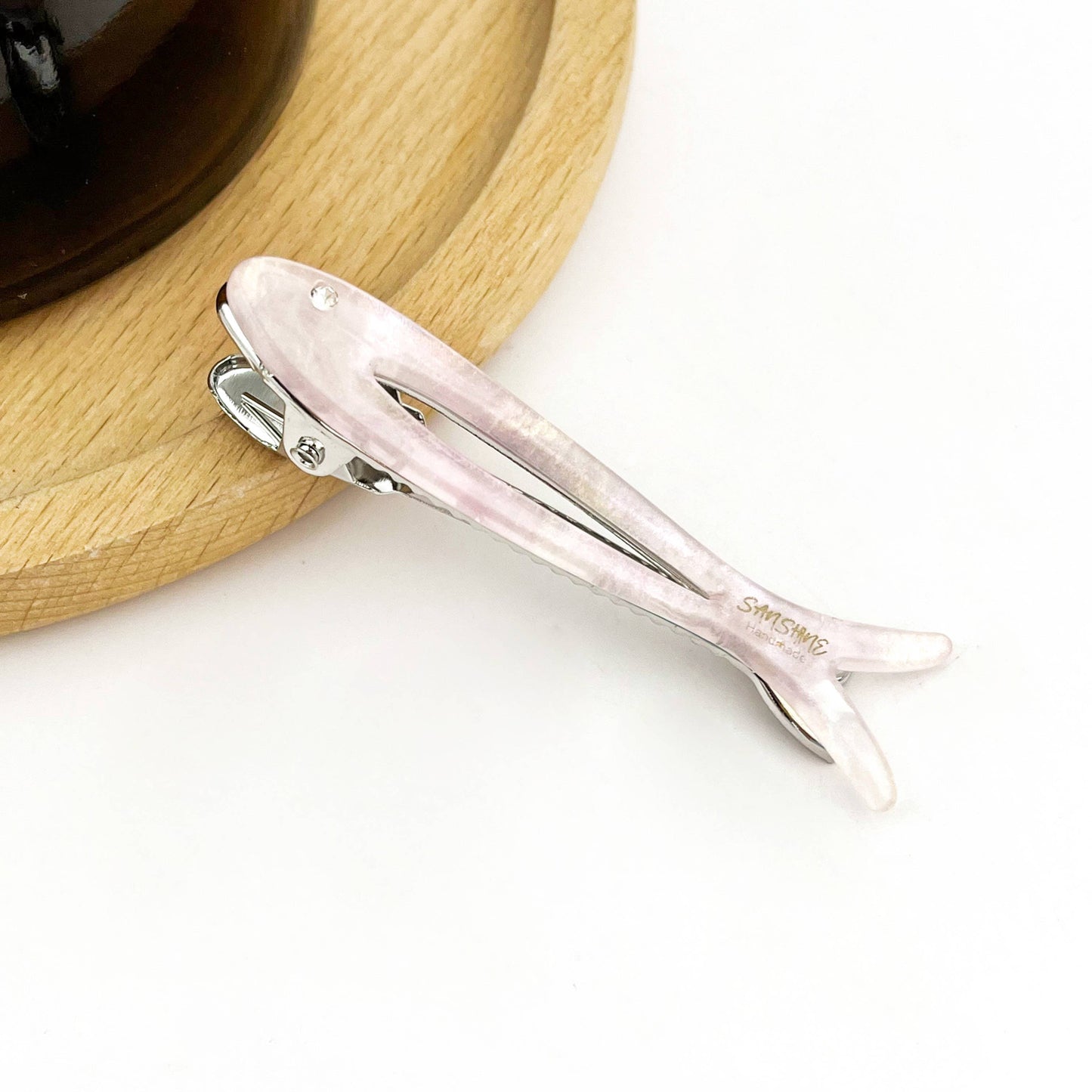 Hollow Fishbone Acetate Hair Clip, Fish Design Duckbill Clip