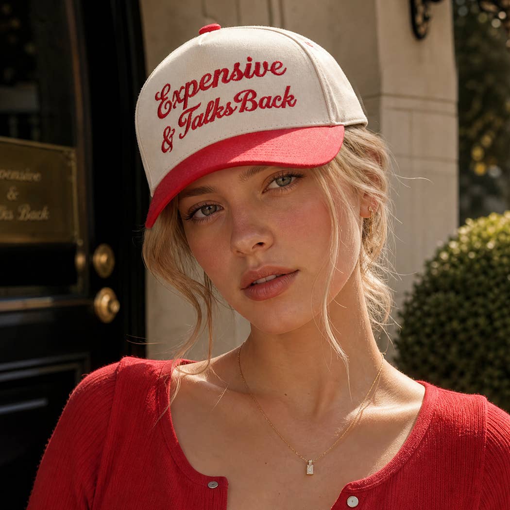 Expensive & Talks Back Embroidered Two Tone Trucker Hat