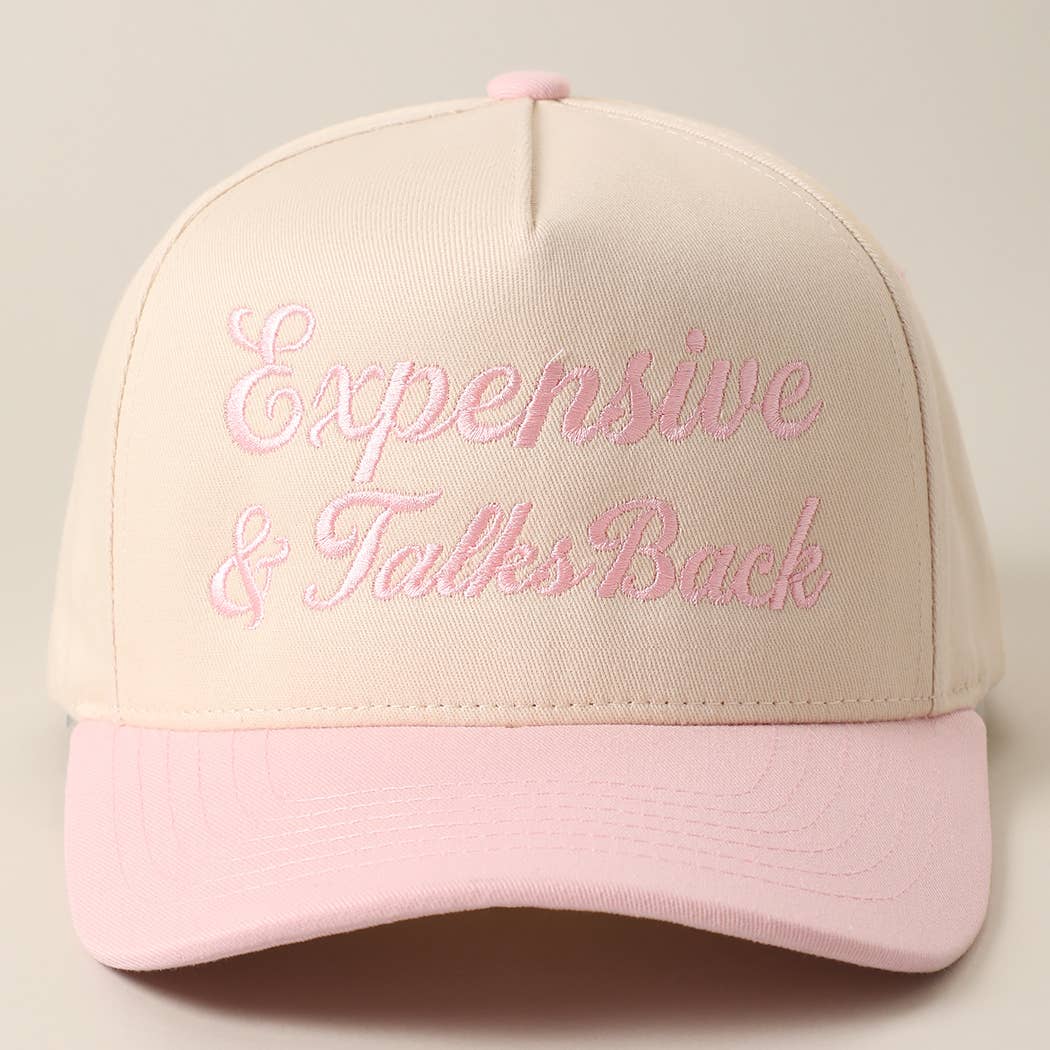Expensive & Talks Back Embroidered Two Tone Trucker Hat
