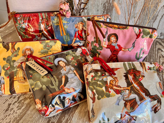 "Western" Pinup Cowgirl Accessory Pouch Set