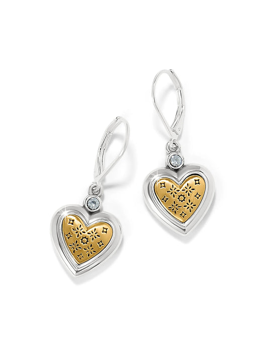 Mosaic Heart Leverback Earrings