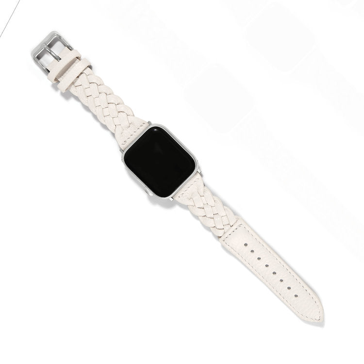 Sutton Braided Leather I watch band White