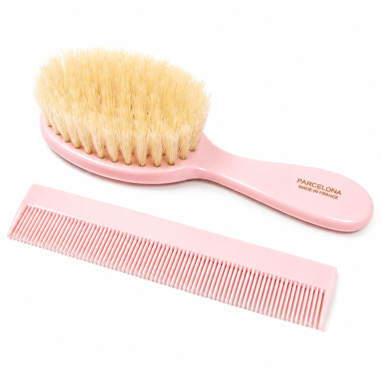 Parcelona French Grooming Combo 6” Celluloid Baby Brush and Comb for Toddlers