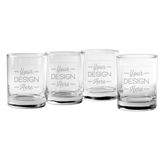 Custom Artwork Rocks Whiskey Glasses, Set of 4