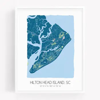 Tarpon SpringsMap Tile Sign Blue