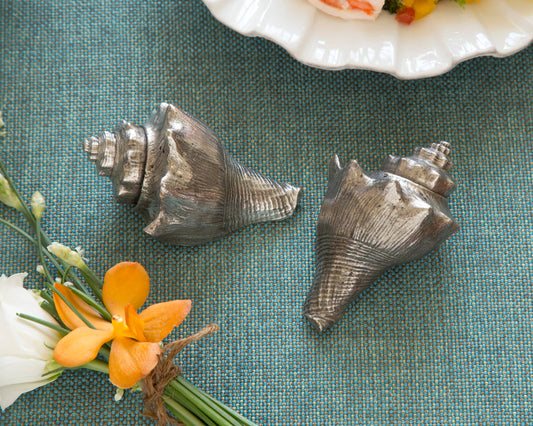 Pewter Conch Shells Salt & Pepper Set