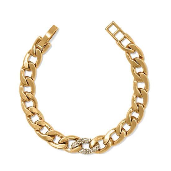 Cleo Pave Link Bracelet Gold