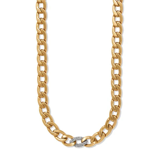 Cleo Pave Link Necklace Gold