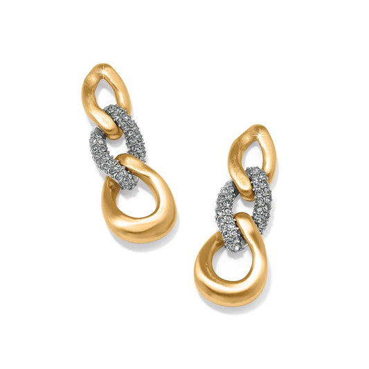 Cleo Pave Link Post Drop Earring