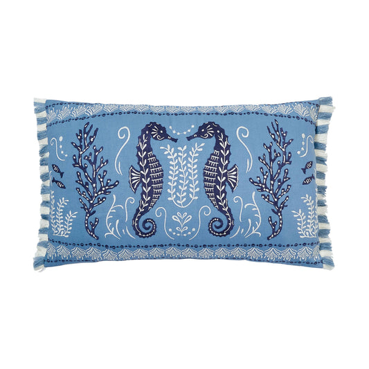 HAMILTON SEAHORSE EMBROIDERED DECORATIVE PILLOW - Spartina