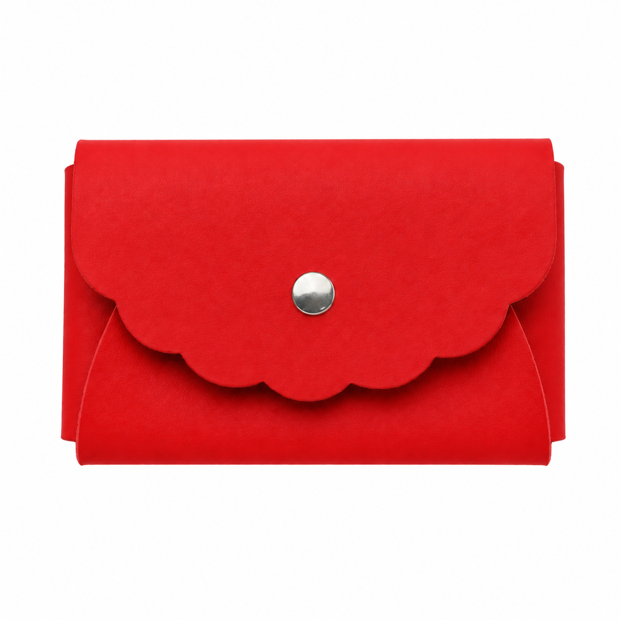 Scallop Bonded Leather Card Holder, Accessory Case