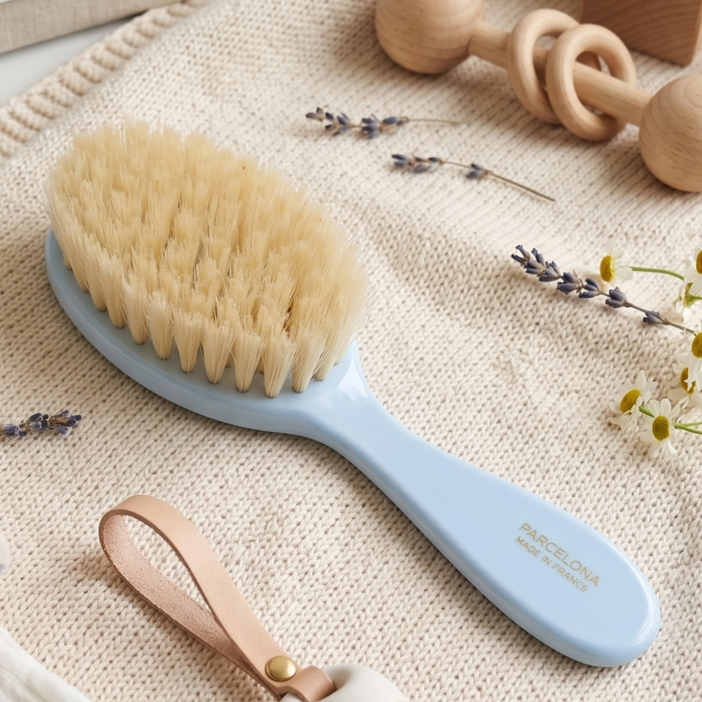 Parcelona French Grooming Combo 6” Celluloid Baby Brush and Comb for Toddlers