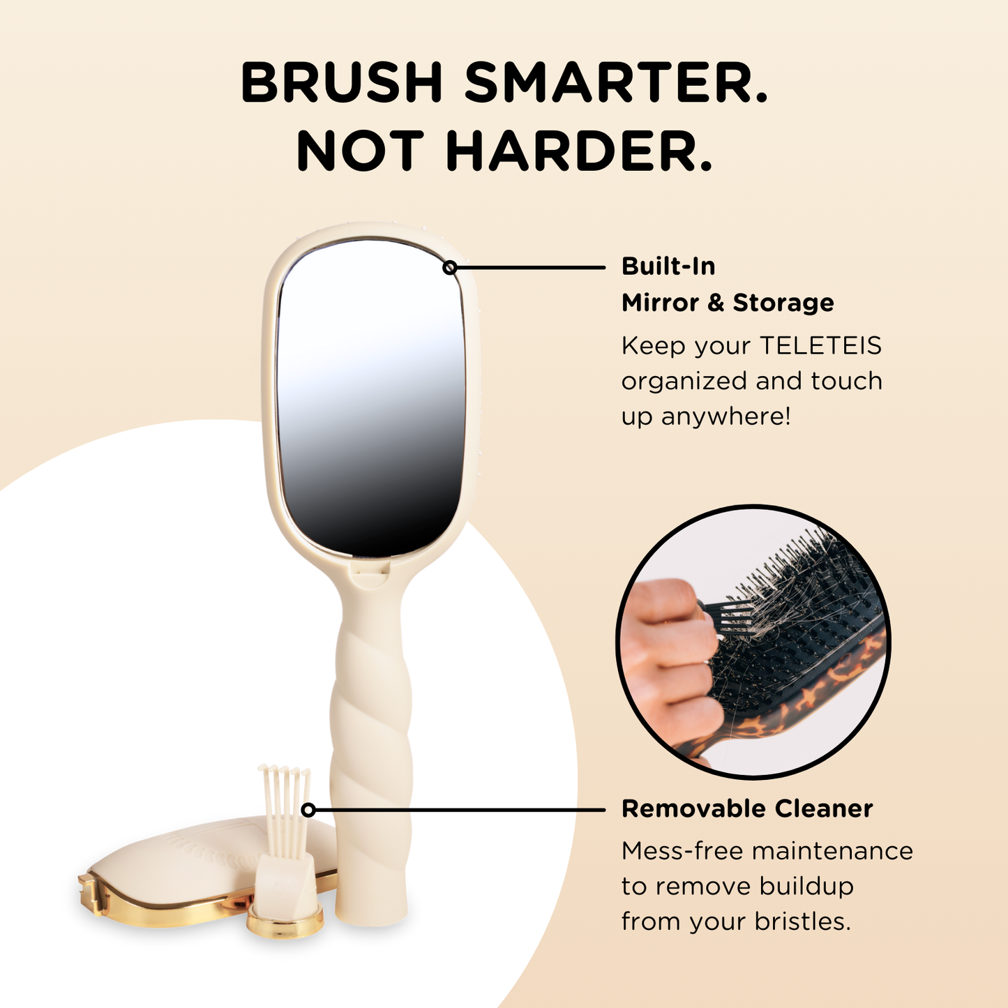 Boar Bristle Hair Brush | Tan