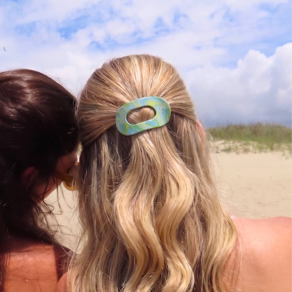 By the Sea Shore | Small | Flat Round Hair Clip