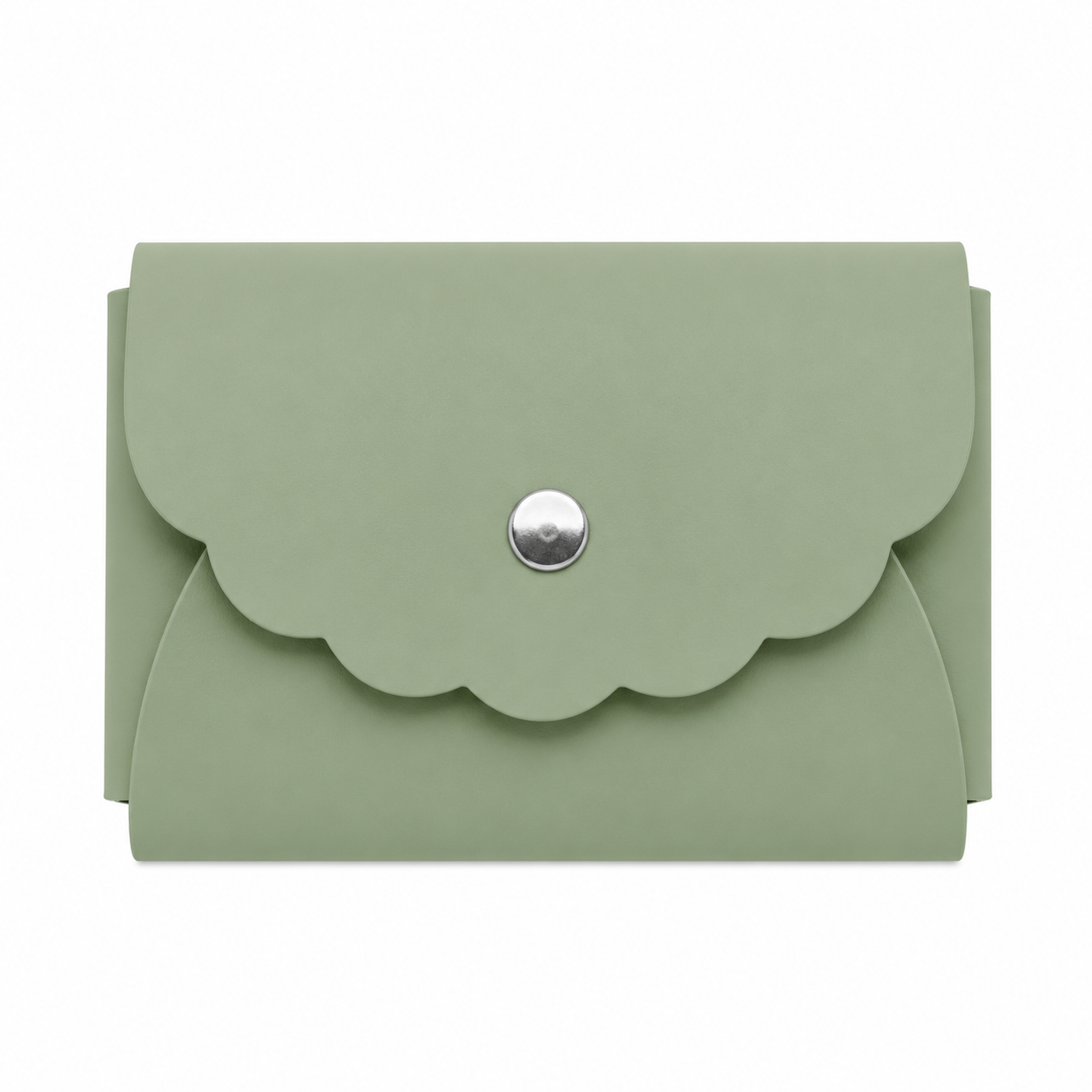 Scallop Bonded Leather Card Holder, Accessory Case
