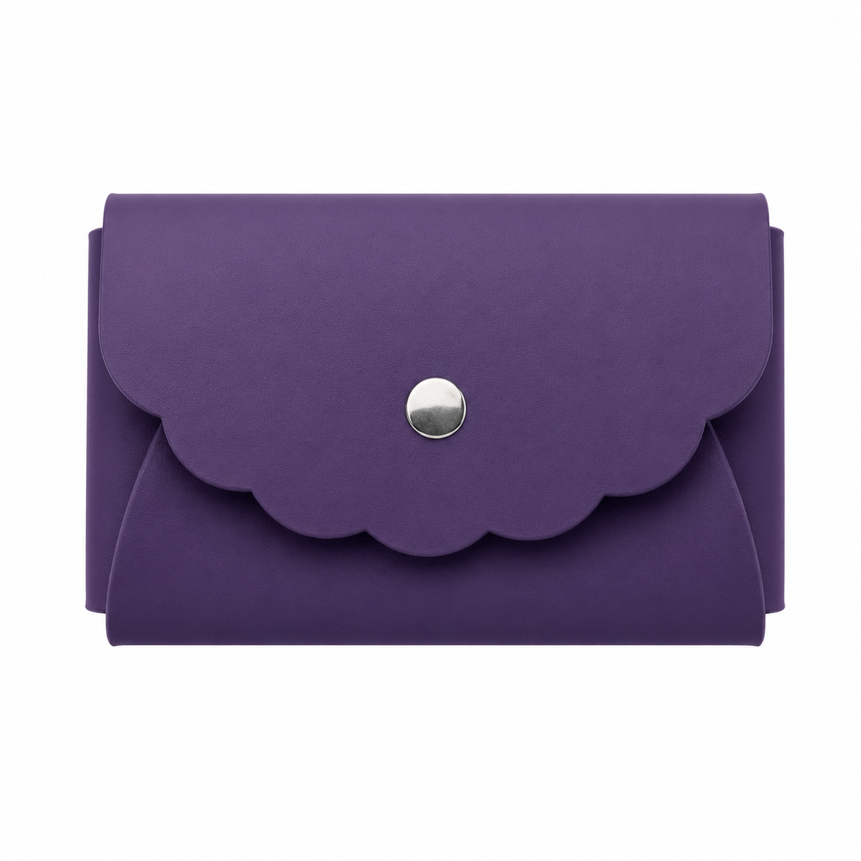 Scallop Bonded Leather Card Holder, Accessory Case
