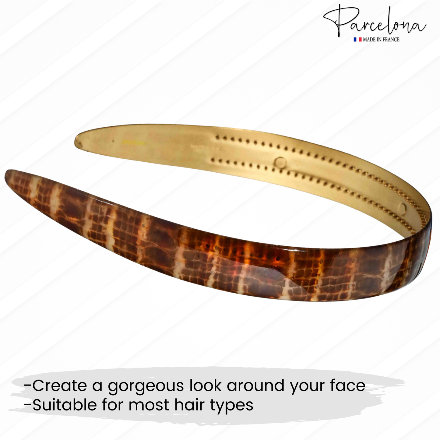 Parcelona French Headband 0.75 Inch Wide Cellulose Hairband for Women & Girls