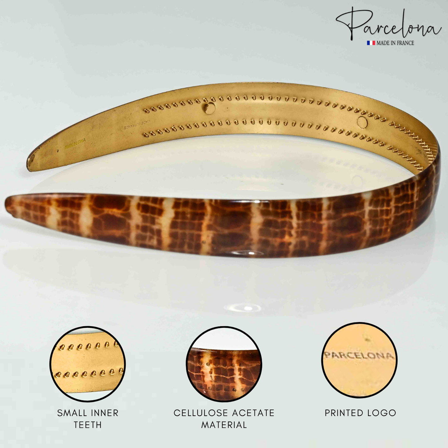 Parcelona French Headband 0.75 Inch Wide Cellulose Hairband for Women & Girls