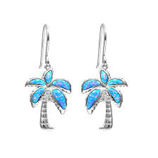 SS Opal Palm tree earrings