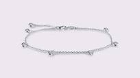 Anklet CL S.S. PT 0.91 CTTW Dangle Stationary Anklet